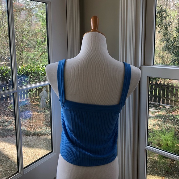 Citizens of Humanity Freja sz L ribbed cropped tank in blue - Picture 3 of 8